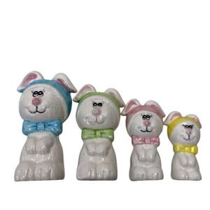 Ceramic Bunny Measuring Spoons Set of 4 – 1 Tbsp 1 Tsp 1/2 Tsp 1/4 Tsp